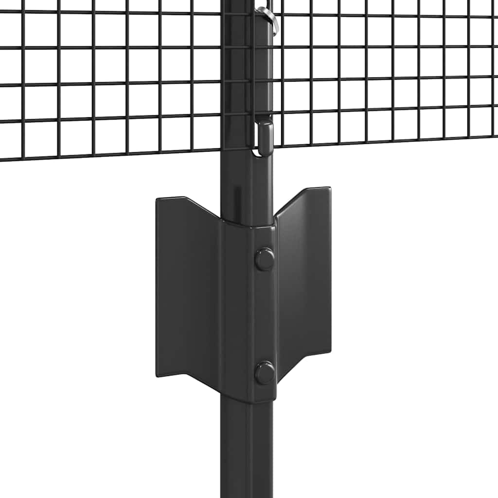 vidaXL Welded Wire Fence with Posts 10 x 0.4 m PVC-Coated Steel Grey 6