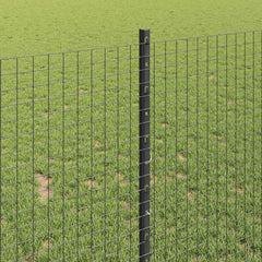 vidaXL Welded Wire Fence with Posts 10 x 1 m Galvanised Steel Grey 4