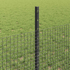vidaXL Welded Wire Fence with Posts 25 x 0.5 m Galvanised Steel Grey 4