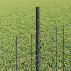 Welded Wire Fence with Posts 100 x 0.5 m PVC-Coated Steel Grey 50 x 0.8 m – 100 x 0.8 m 100 x 0.5 m fence (2.5 x 2.5 cm mesh)