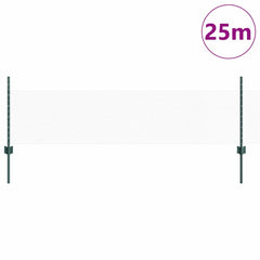 vidaXL Hexagonal Fence with Post 25 x 0.5 m PVC-Coated Steel Green 3