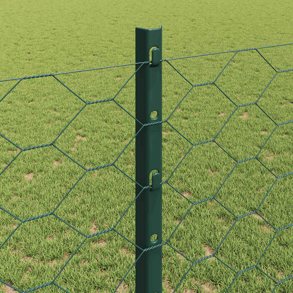 Hexagonal Fence with Post 25 x 0.8 m PVC-Coated Steel Green 25 x 0.8 m – 50 x 0.5 m 25 x 1.2 m fence (5 cm width mesh)