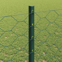 Hexagonal Fence with Post 25 x 0.8 m PVC-Coated Steel Green 25 x 0.8 m – 50 x 0.5 m 25 x 1.2 m fence (5 cm width mesh)