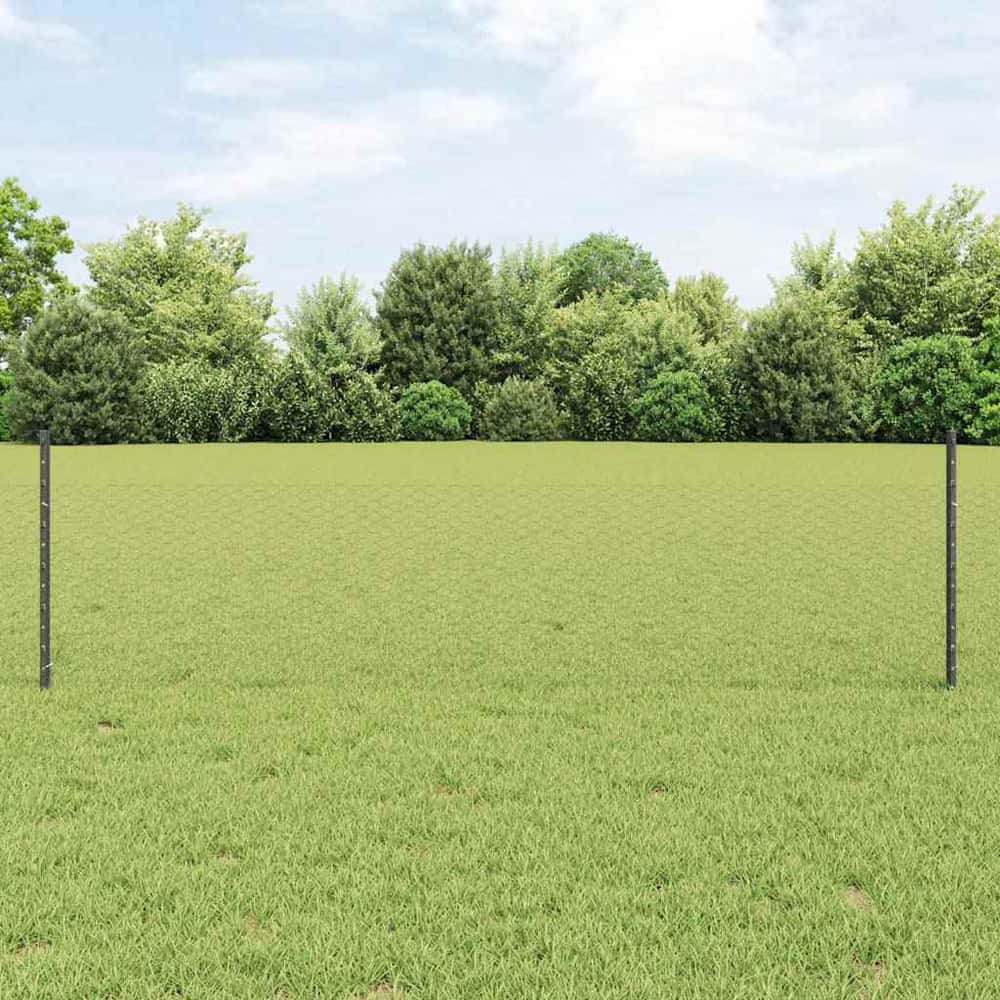 Hexagonal Fence with Post 100 x 0.6 m PVC-Coated Steel Grey 100 x 0.5 m – 100 x 1.6 m 100 x 0.5 m fence (2.5 cm width mesh)