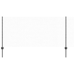 vidaXL Hexagonal Fence with Post 10 x 0.8 m PVC-Coated Steel Grey Mesh 2