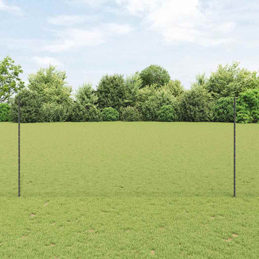 vidaXL Hexagonal Fence with Post 10 x 1.4 m PVC-Coated Steel Grey Mesh 1