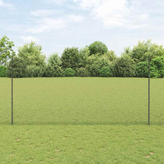 vidaXL Hexagonal Fence with Post 25 x 0.6 m PVC-Coated Steel Mesh Grey 25 x 0.6 m – 25 x 1.6 m