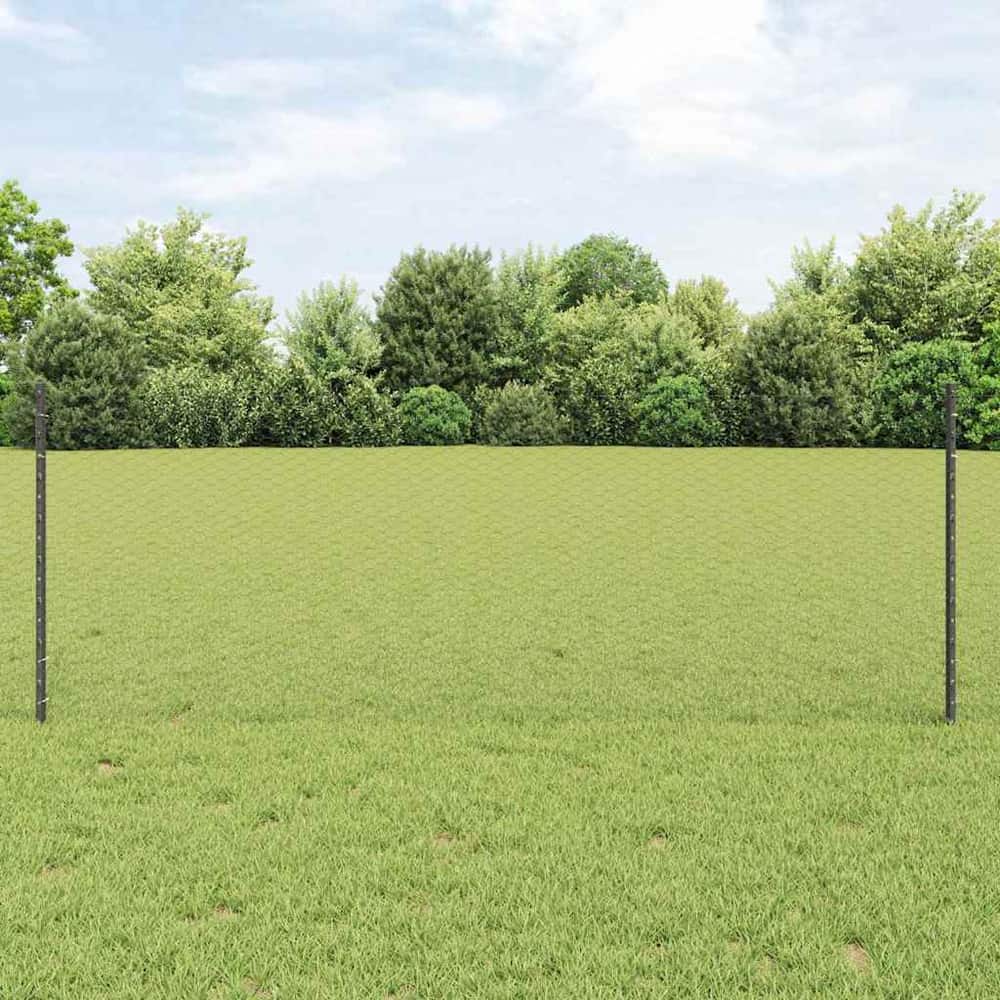 Hexagonal Fence Post PVC-Coated Steel Grey width mesh