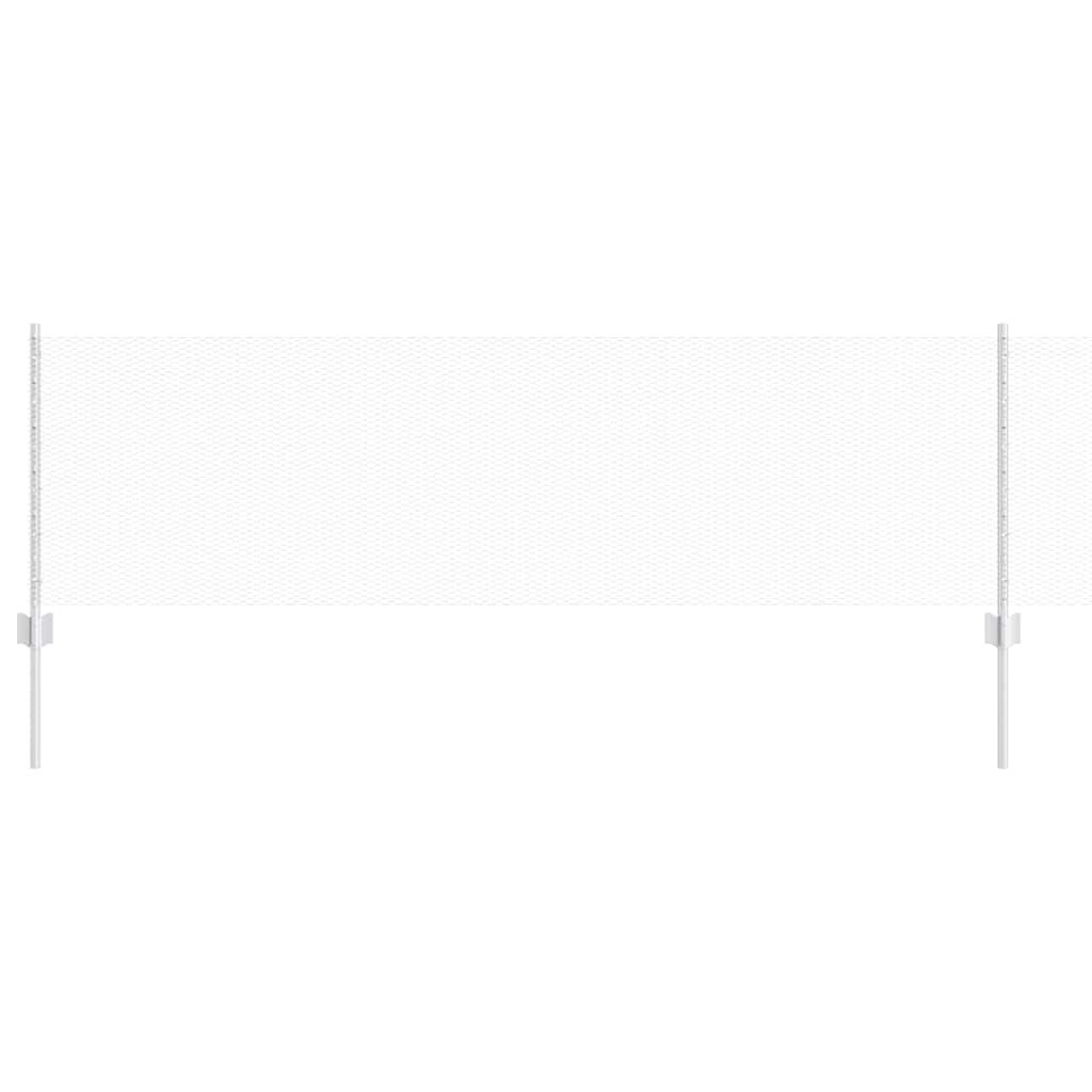 vidaXL Hexagonal Fence with Post 10 x 0.6 m Galvanised Steel Silver 2