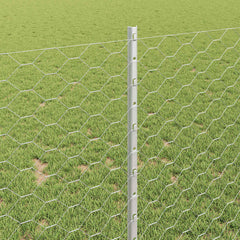 vidaXL Hexagonal Fence with Post 10 x 1 m Galvanised Steel Silver Mesh 4