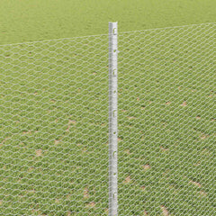 vidaXL Hexagonal Fence with Post 10 x 1.4 m Galvanised Steel Silver 4
