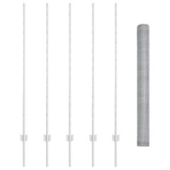 vidaXL Hexagonal Fence with Post 10 x 1.4 m Galvanised Steel Silver 5
