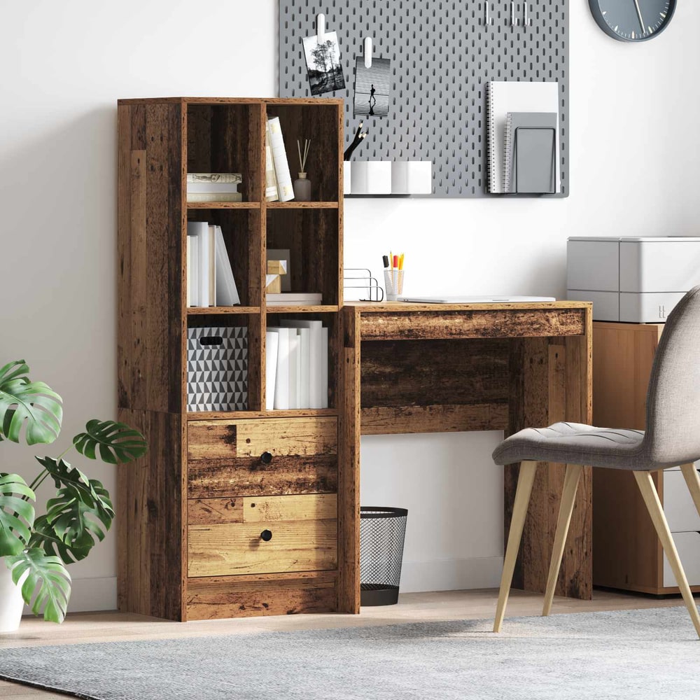Desk 115.5 x 40 x 127 cm 2 pcs Width 70 cm Old wood