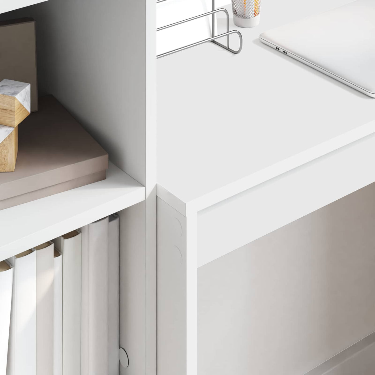 Desk 125.5 x 40 x 127 cm 2 pcs Width 80 cm White