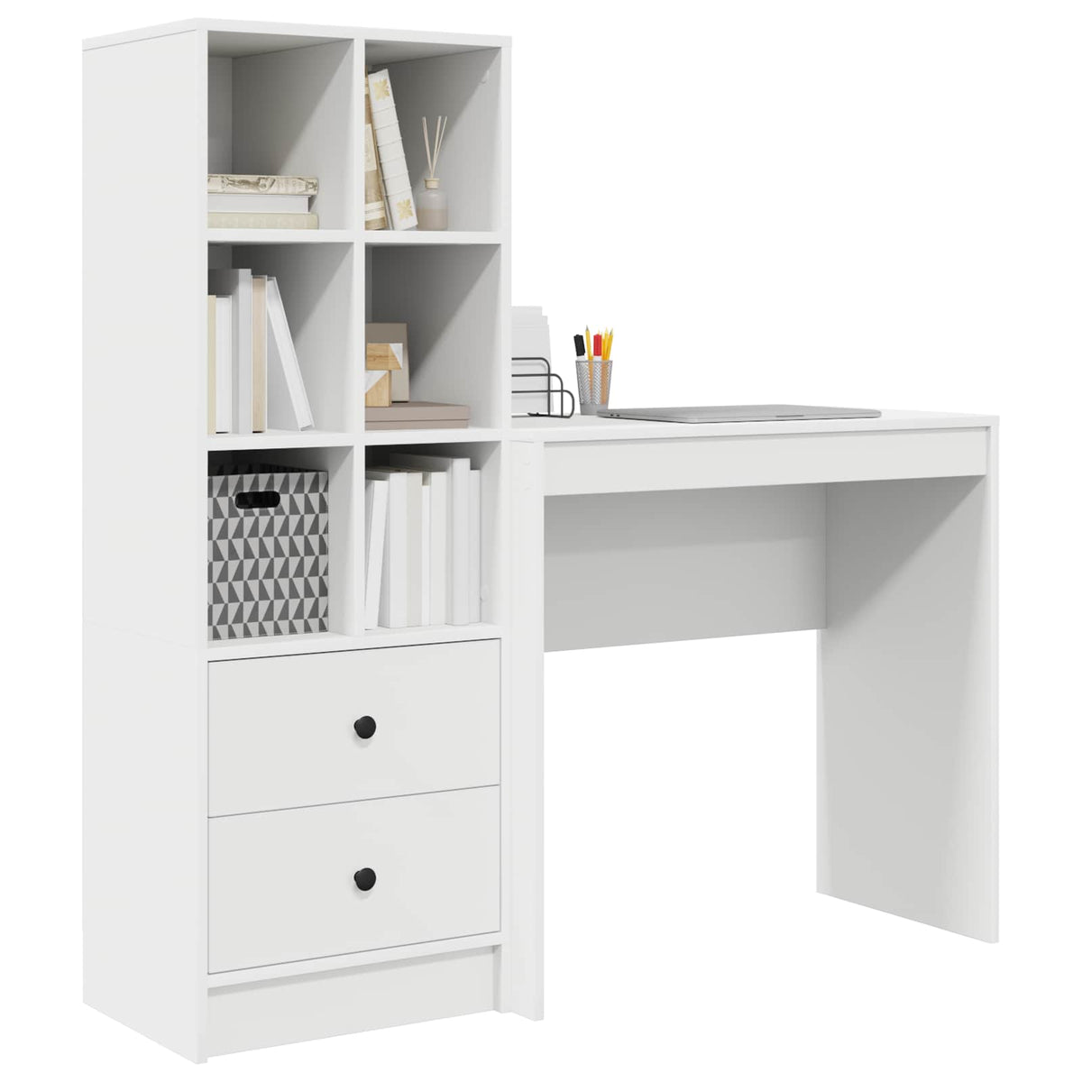 Desk 125.5 x 40 x 127 cm 2 pcs Width 80 cm White