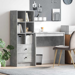 Desk 125.5 x 40 x 127 cm 2 pcs Width 80 cm Concrete grey