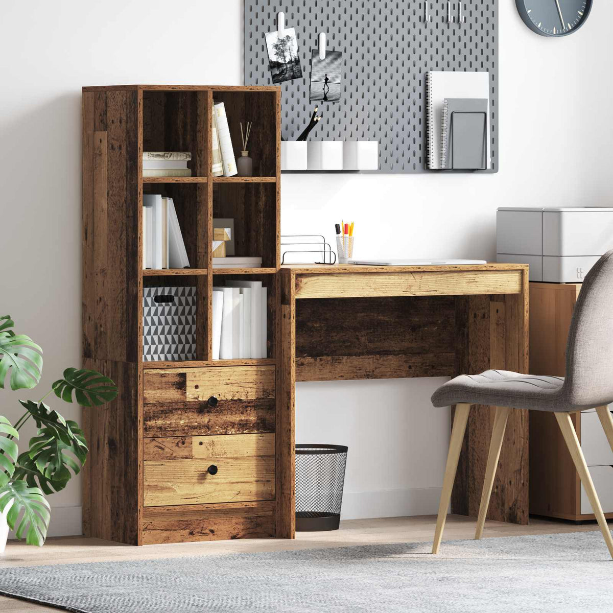 Desk 125.5 x 40 x 127 cm 2 pcs Width 80 cm Old wood