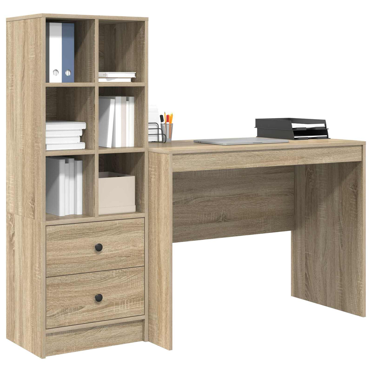 Desk 145.5 x 50 x 127 cm 2 pcs Width 100 cm Sonoma oak