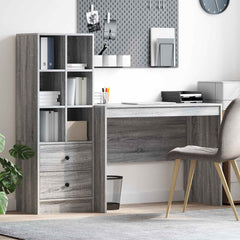 Desk 145.5 x 50 x 127 cm 2 pcs Width 100 cm Grey sonoma