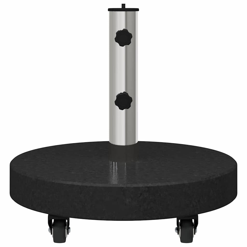 vidaXL Parasol Base 30kg Black Granite and Stainless Steel Round 5
