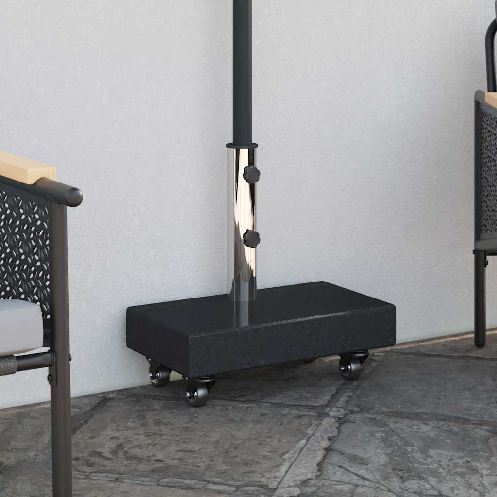 vidaXL Parasol Base 25 kg Black Granite Rectangular 4