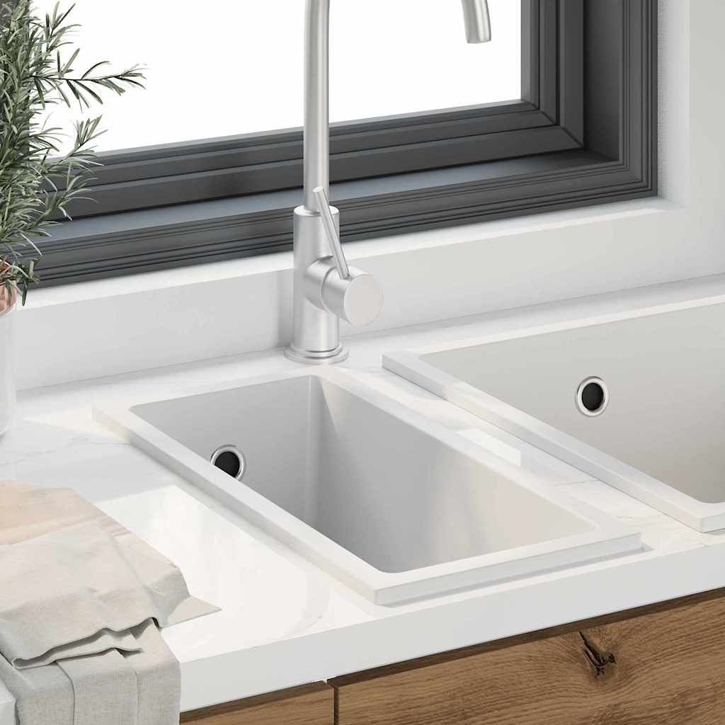Kitchen Sink 38 x 44 x 20 cm Granite White 210 mm 142 mm