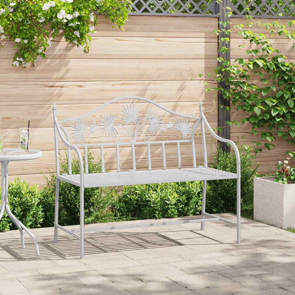 Garden Bench 104 x 52.5 x 89 cm Steel White