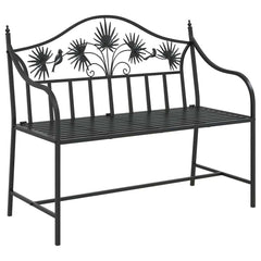 vidaXL Garden Bench Black 104 x 52.5 x 89 cm Steel 2