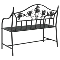 vidaXL Garden Bench Black 104 x 52.5 x 89 cm Steel 6