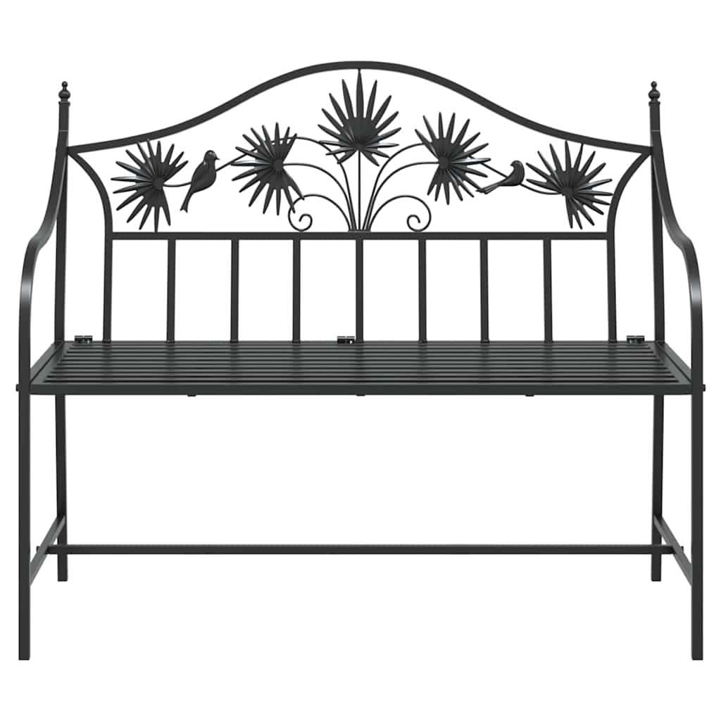 vidaXL Garden Bench Black 104 x 52.5 x 89 cm Steel 4