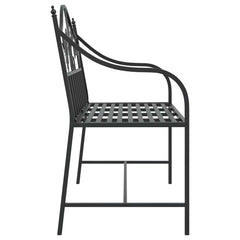 vidaXL Garden Bench Black 104 x 52.5 x 89 cm Steel 5