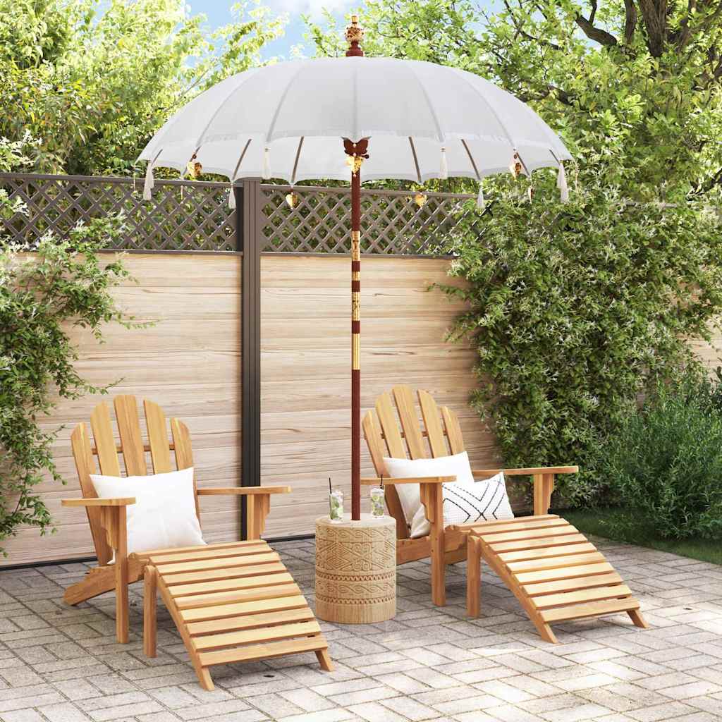 vidaXL Balinese Parasol Cream 190 x 190 x 260 cm Cotton and solid wood 3