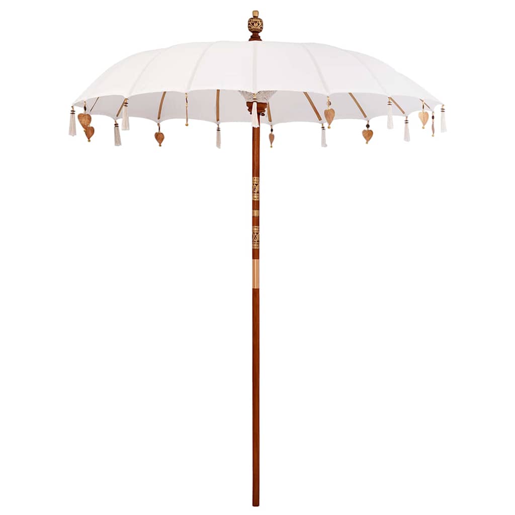 vidaXL Balinese Parasol Cream 190 x 190 x 260 cm Cotton and solid wood 2