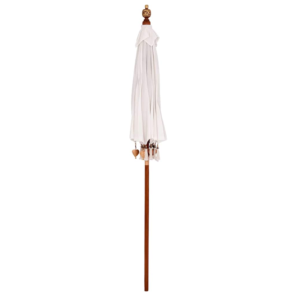 vidaXL Balinese Parasol Cream 190 x 190 x 260 cm Cotton and solid wood 4
