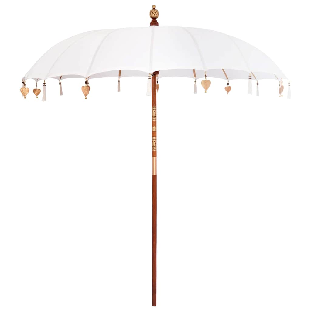 vidaXL Balinese Parasol Cream 220 x 220 x 260 cm Cotton and solid wood 2