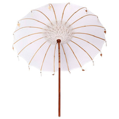 vidaXL Balinese Parasol Cream 220 x 220 x 260 cm Cotton and solid wood 5