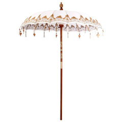 vidaXL Balinese Parasol Cream 190 x 190 x 260 cm Cotton and Wood 2