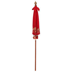 vidaXL Balinese Parasol Red (180-190) x 260 cm Cotton and Wood 4