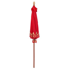 vidaXL Balinese Parasol Red 215 x 215 x 260 cm Cotton and Wood 4
