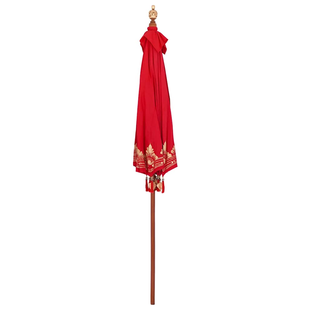 vidaXL Balinese Parasol Red 215 x 215 x 260 cm Cotton and Wood 4