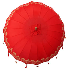 vidaXL Balinese Parasol Red 215 x 215 x 260 cm Cotton and Wood 6