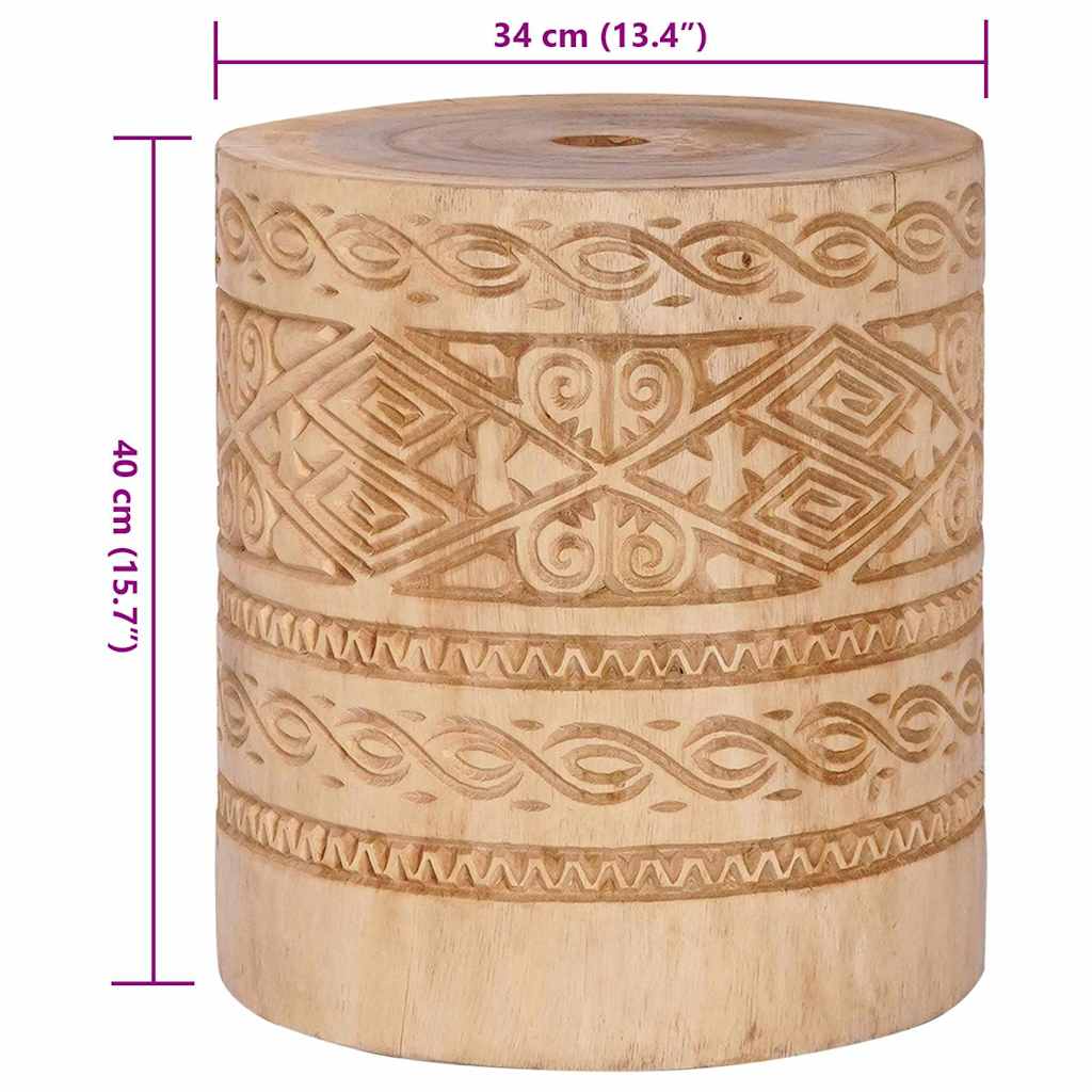 vidaXL Parasol Base 28.05 kg Natural Solid Wood Cylindrical 6