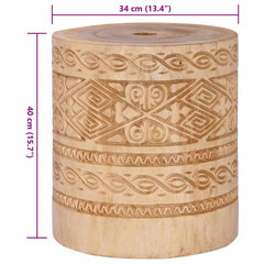 vidaXL Parasol Base 28.05 kg Natural Solid Wood Cylindrical 6