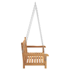 vidaXL Garden Swing Bench 114 x 60 x 64 cm Solid Teak Wood 3