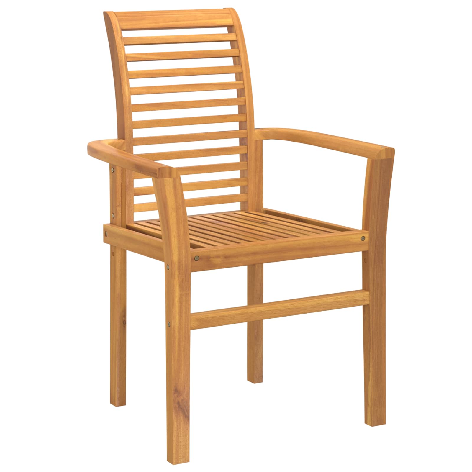 vidaXL Dining Chair 2 pcs Solid Teak Wood Brown 62 x 55 x 94 cm 4