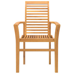 vidaXL Dining Chair 4 pcs Solid Teak Wood Brown 62 x 55 x 94 cm 5