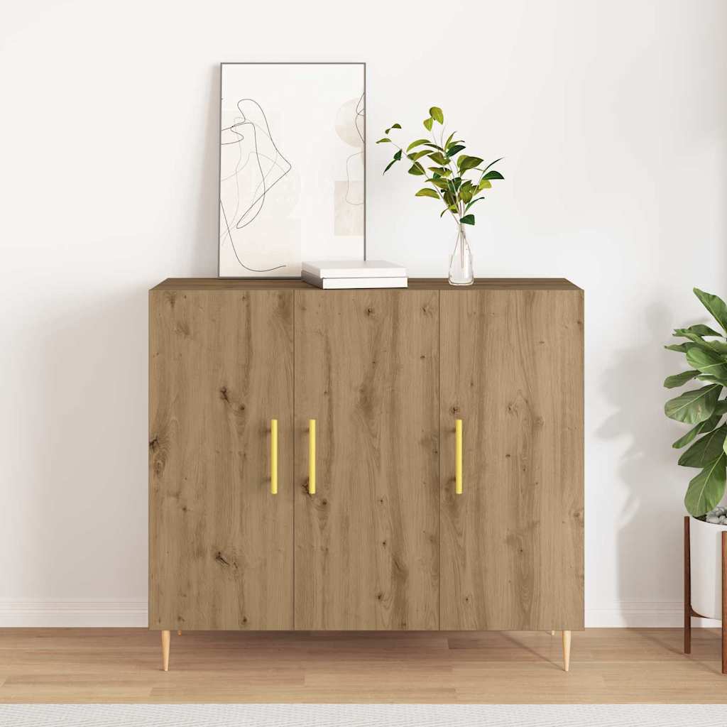vidaXL Sideboard Artisan Oak 90 x 34 x 80 cm Engineered Wood 1