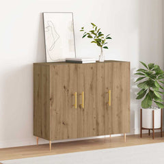 vidaXL Sideboard Artisan Oak 90 x 34 x 80 cm Engineered Wood 4