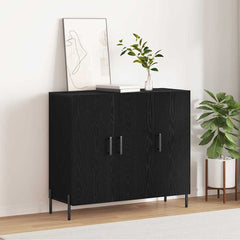 vidaXL Sideboard Black Oak 90 x 34 x 80 cm Engineered Wood 4