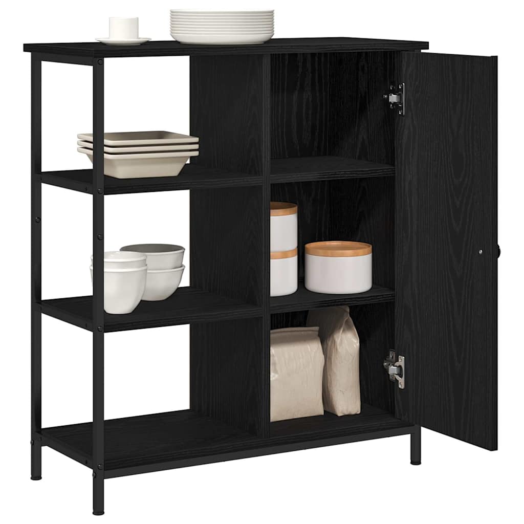 vidaXL Sideboard Black Oak 70 x 30 x 80 cm 3
